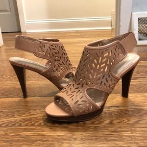 Adrienne Vittadini Laser Cut Leather Heels